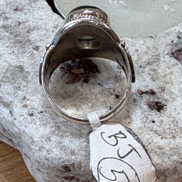 Sterling Silver Labradorite Statement Ring genuine Gem - Picture 5 of 6